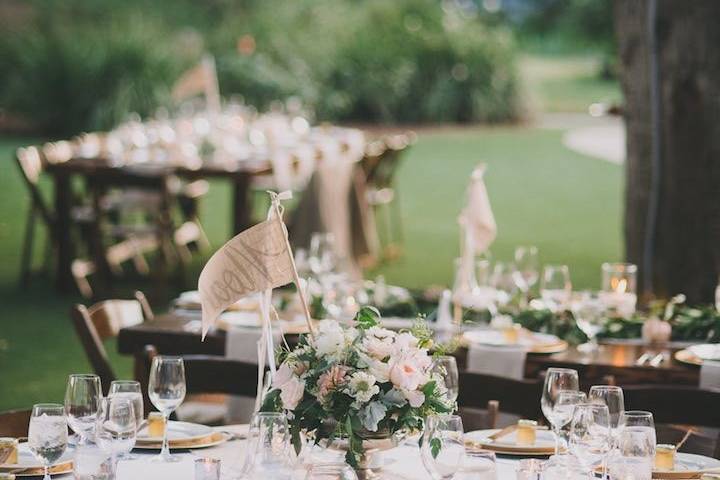 Centerpieces under lights