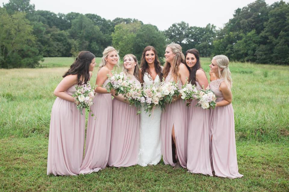 The bride with friends