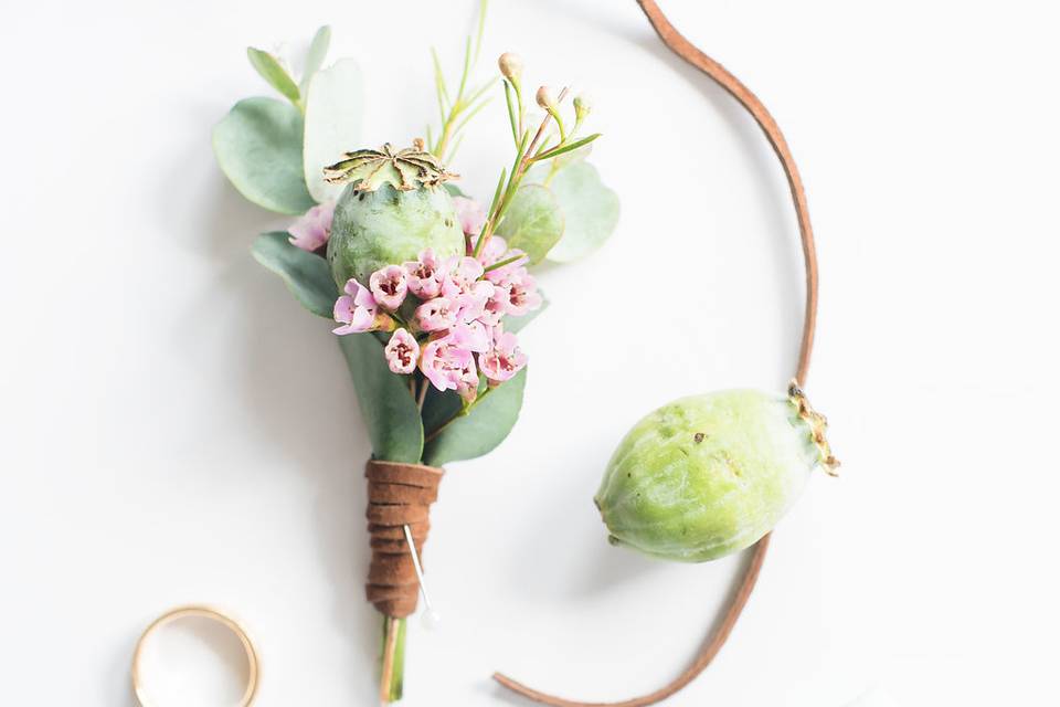 Poppy pod boutonniere