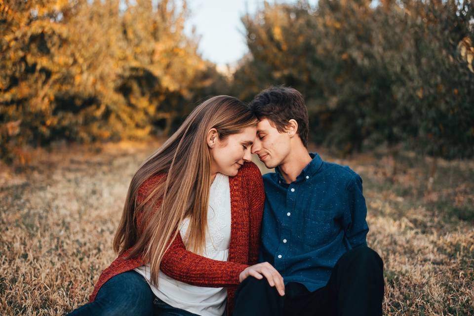 Fall Orchard Engagement
