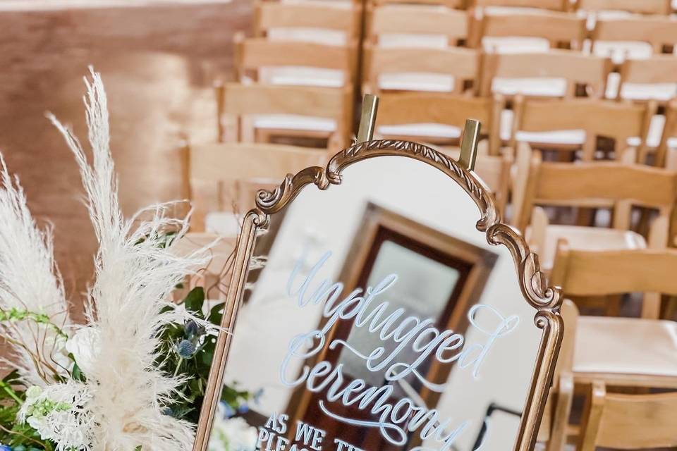 Unplugged ceremony sign