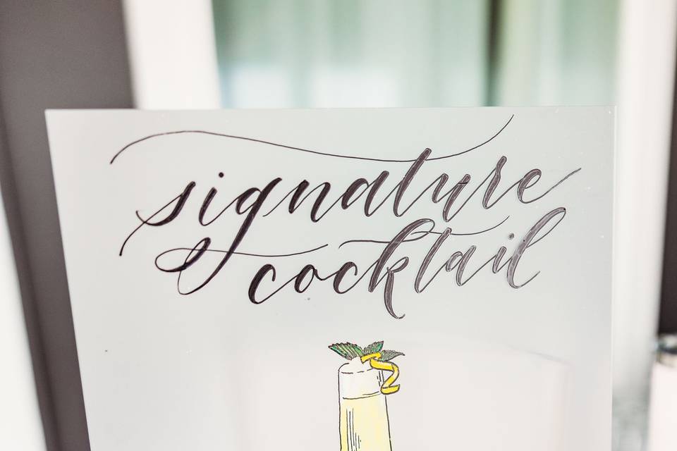 Signature cocktail sign