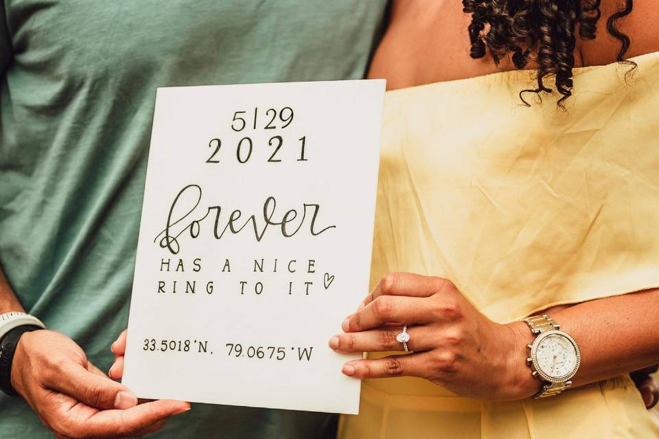 Engagement photo prop