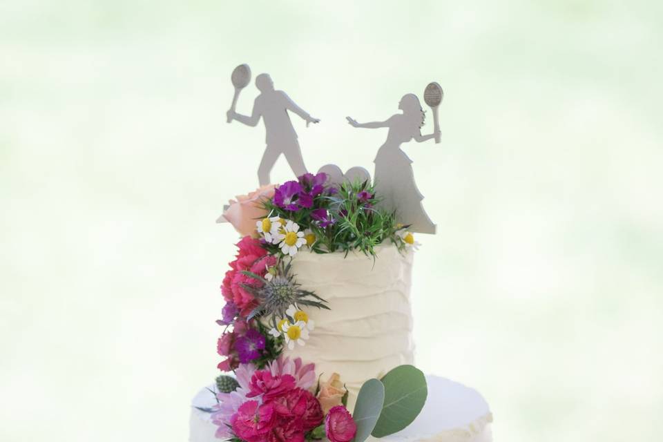 Cascaded floral wedding cake