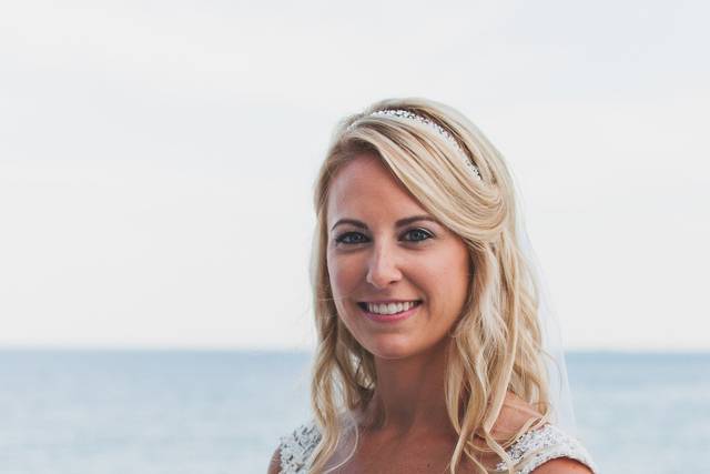 Bride by the beach