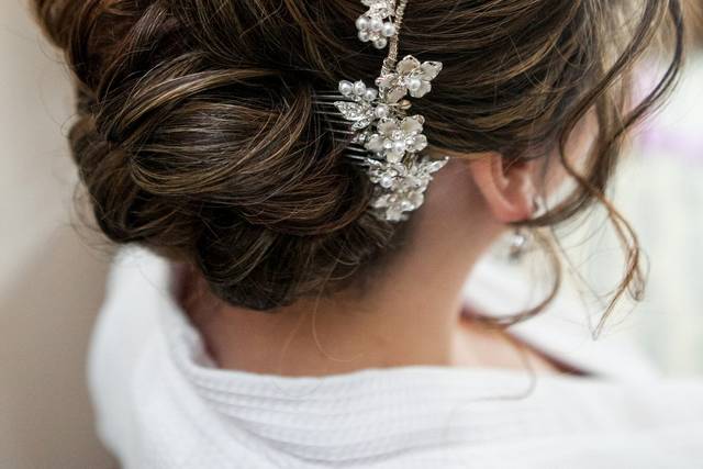 Elegant updo with beautiful hair ornament