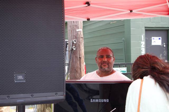 DJing at an event