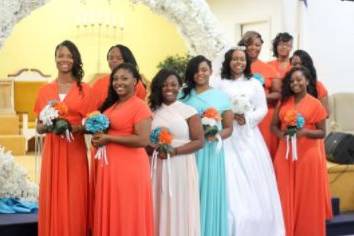 Bride and bridesmaids