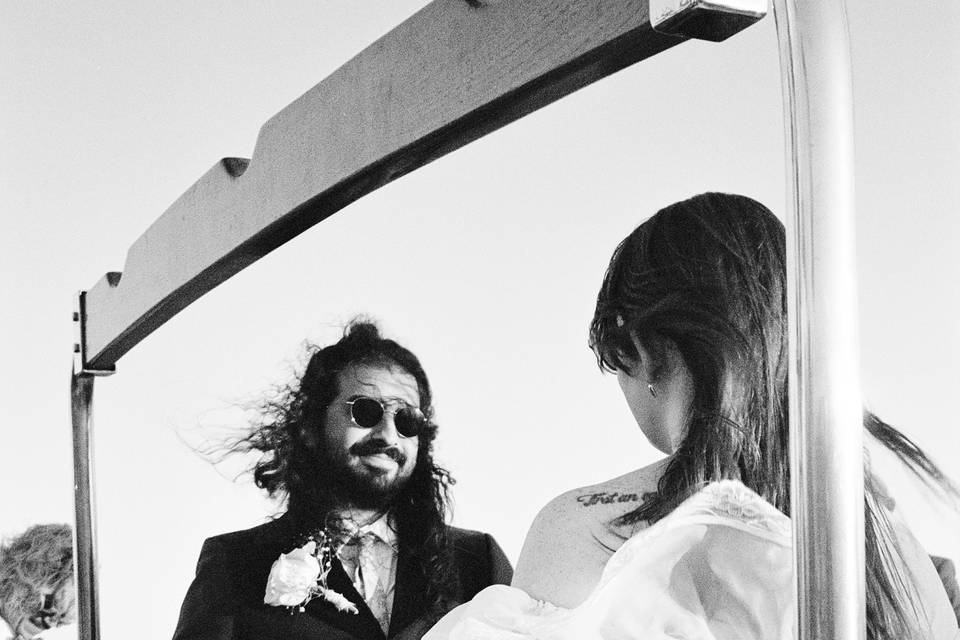 Sailboat wedding on 35mm