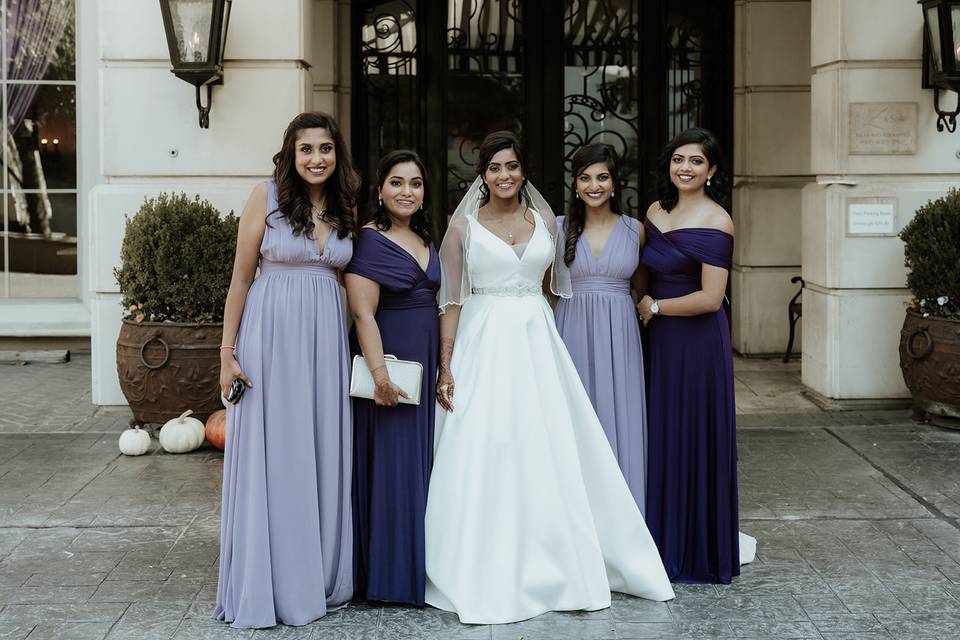 Full bridal party hair and MU