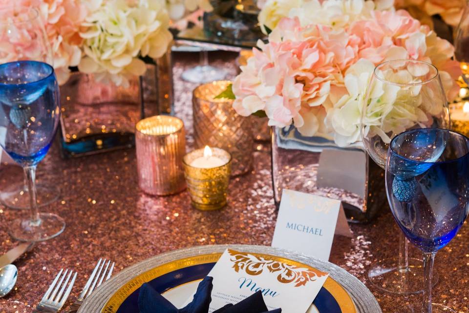 Table setting and floral decor