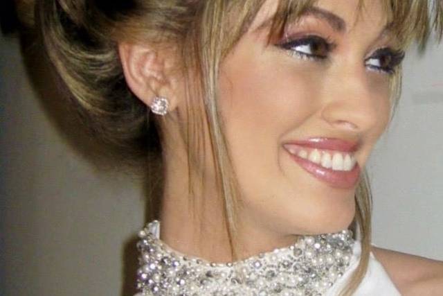 Updo and makeup look