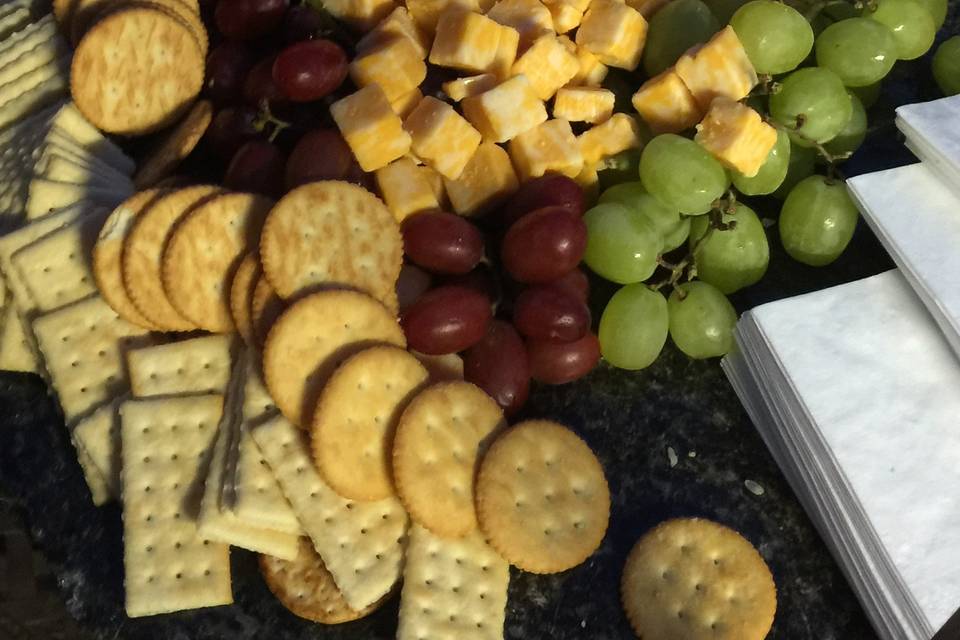Fruits and biscuits