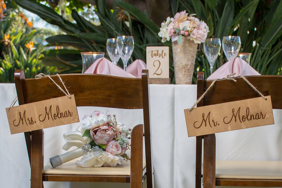 Couple Wedding Chair Signs