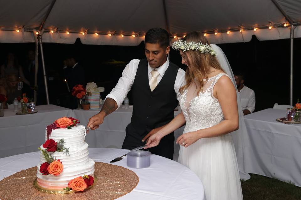 Cutting the cake