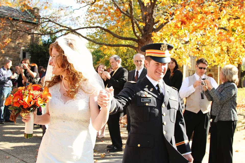 Coming out of the ceremony