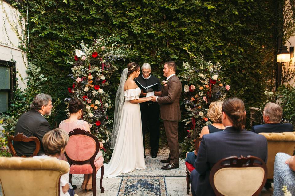 Private courtyard ceremony