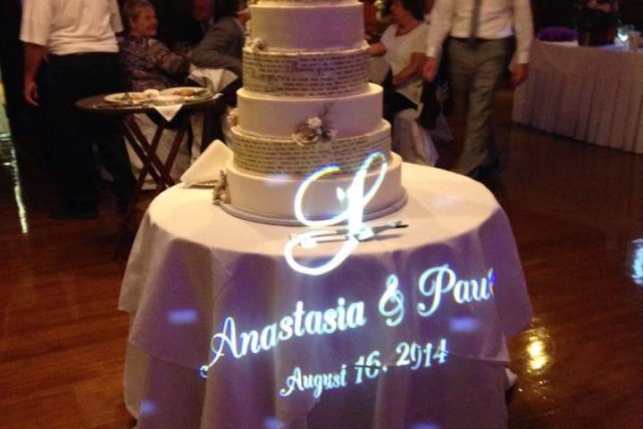 A custom gobo is a great addition to your wedding package!