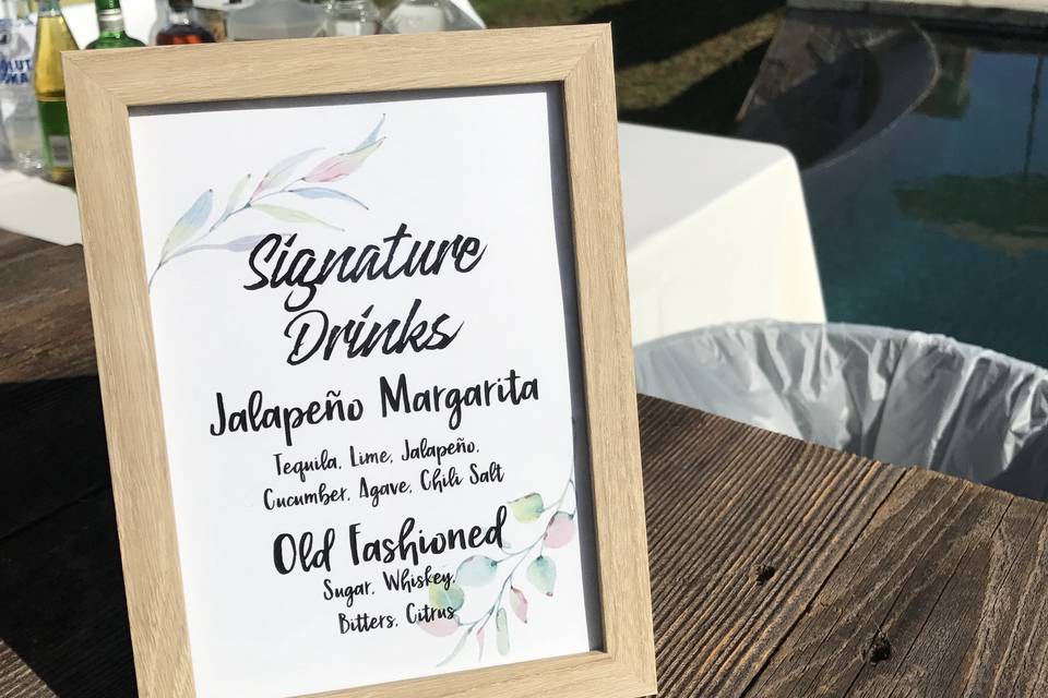 Signature Drink Sign