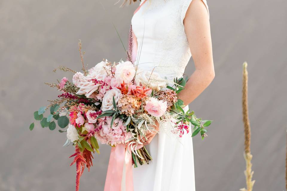 Matching bouquet and flower crown