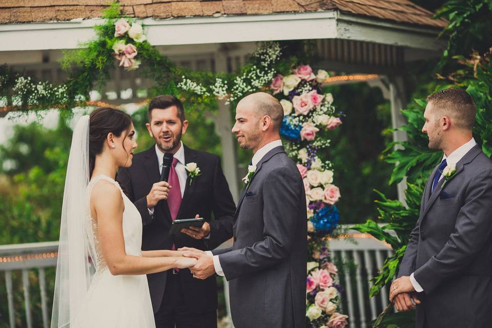 Leading the wedding ceremony