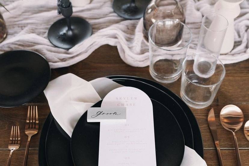 Moody modern table setting