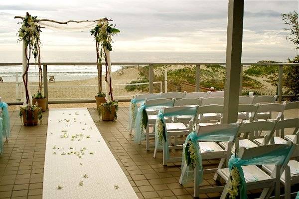 Beachfront ceremony setup