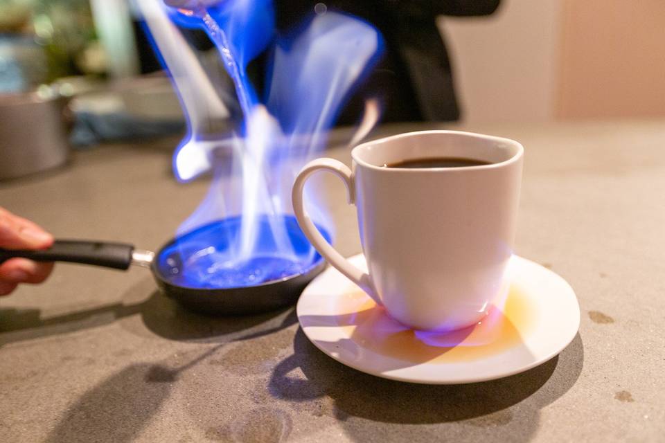 Flaming Brandy Coffee drink!