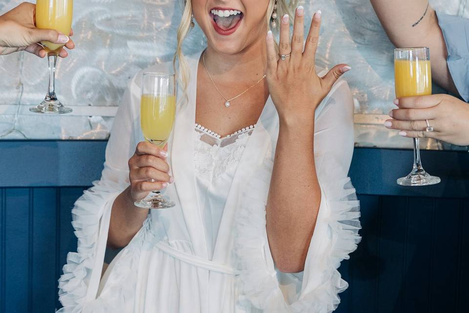 Excited bride