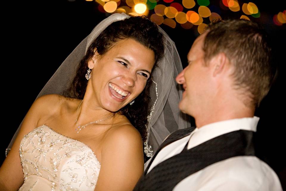 Bride tossing her bouquet