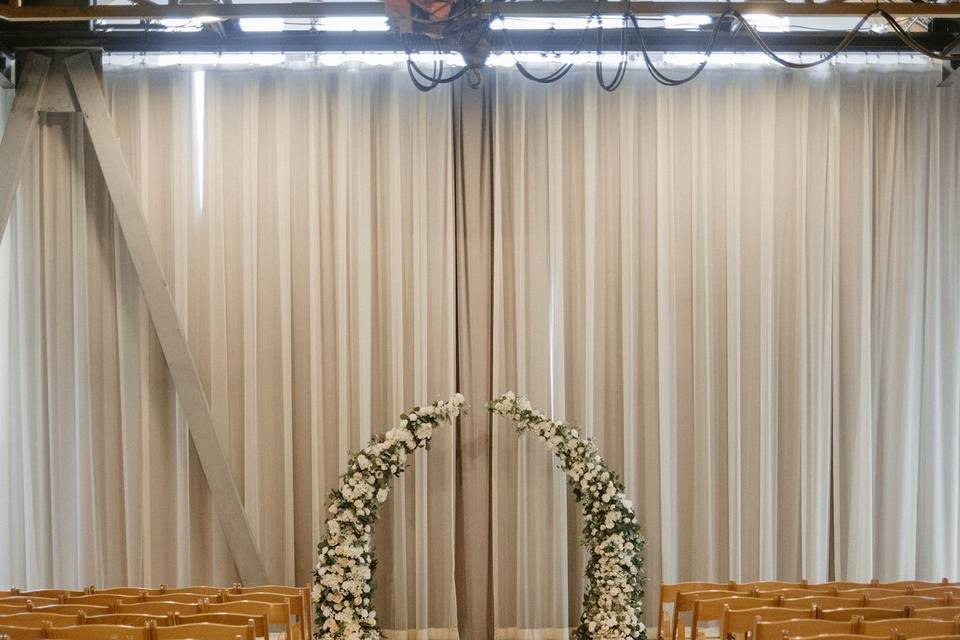 Faux flower ceremony decor