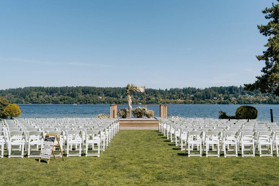 Beachside ceremony setup