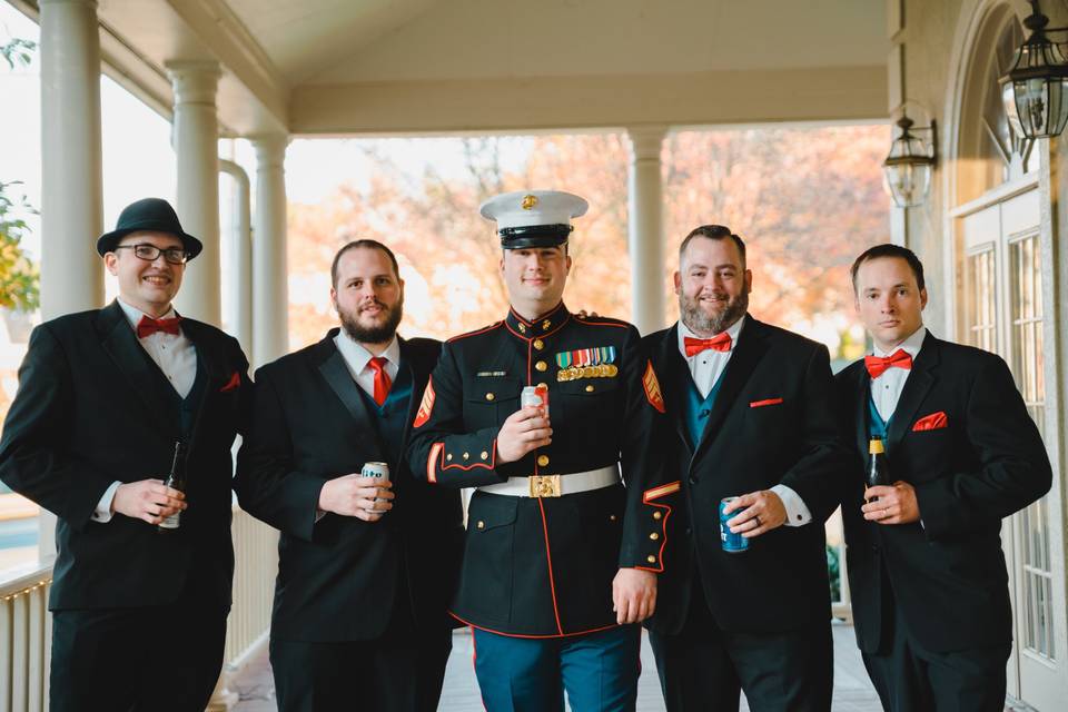 Groom and groomsmen