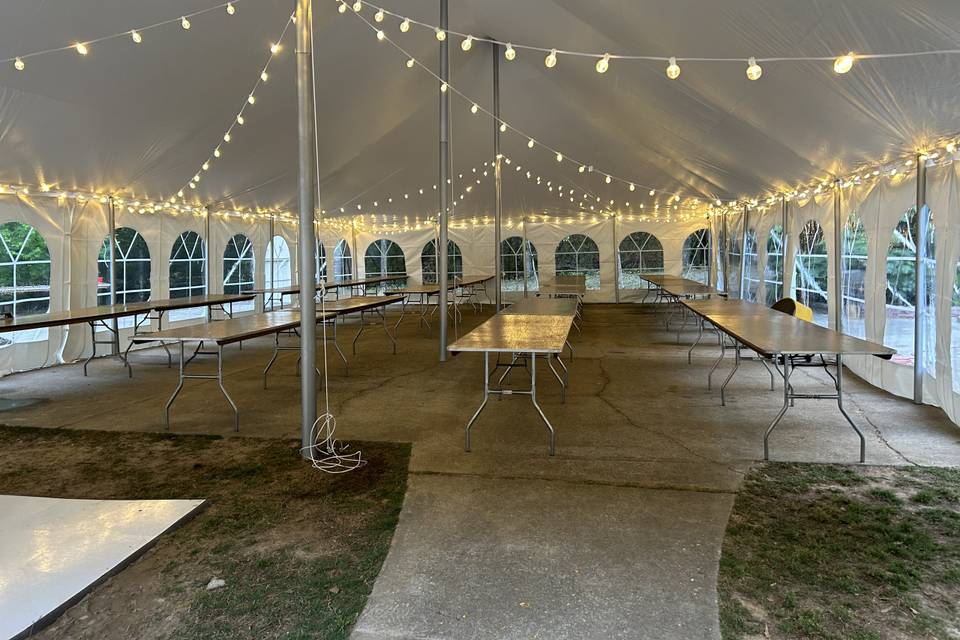 30x60 tent with lighting