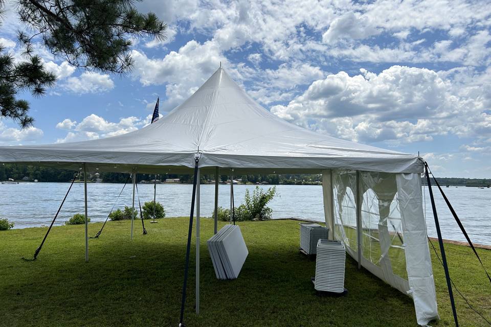 20x20 tent, tables, chairs