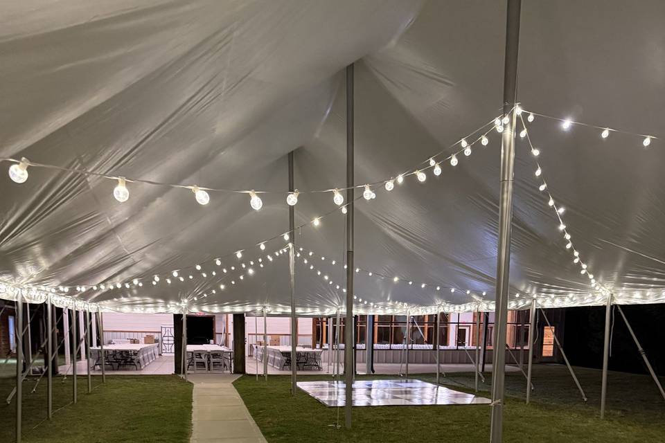 30x60 tent w/lights