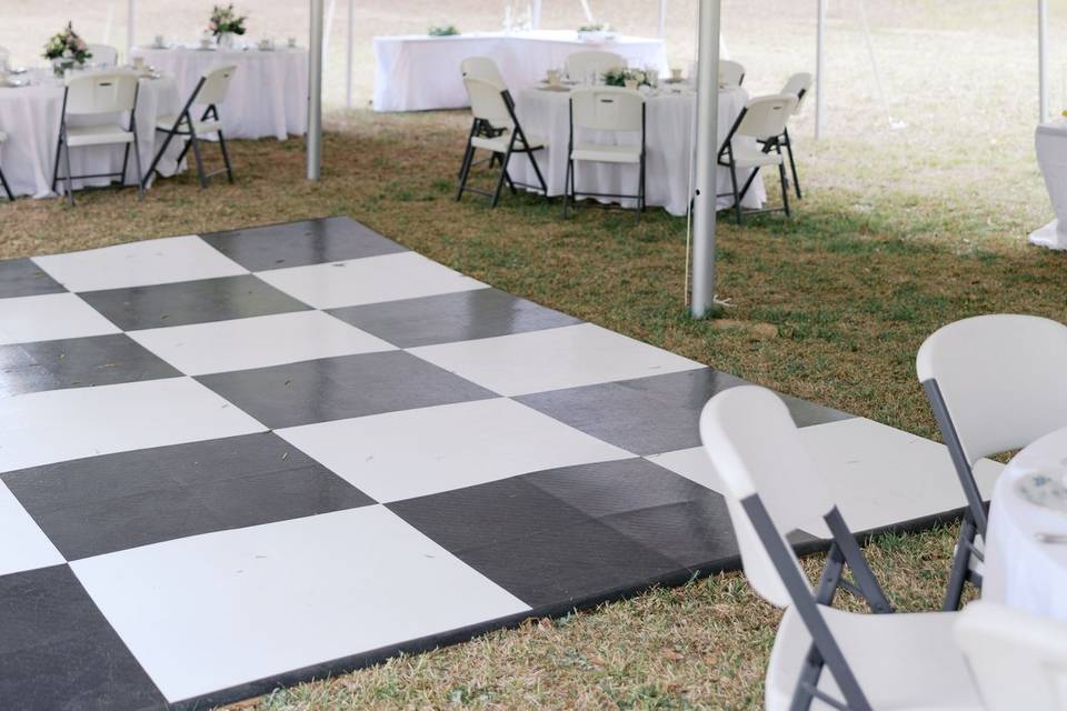 30x60 tent, Lights, dancefloor