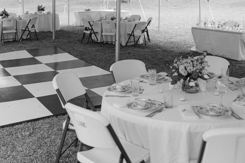 30x60 tent, Lights, dancefloor