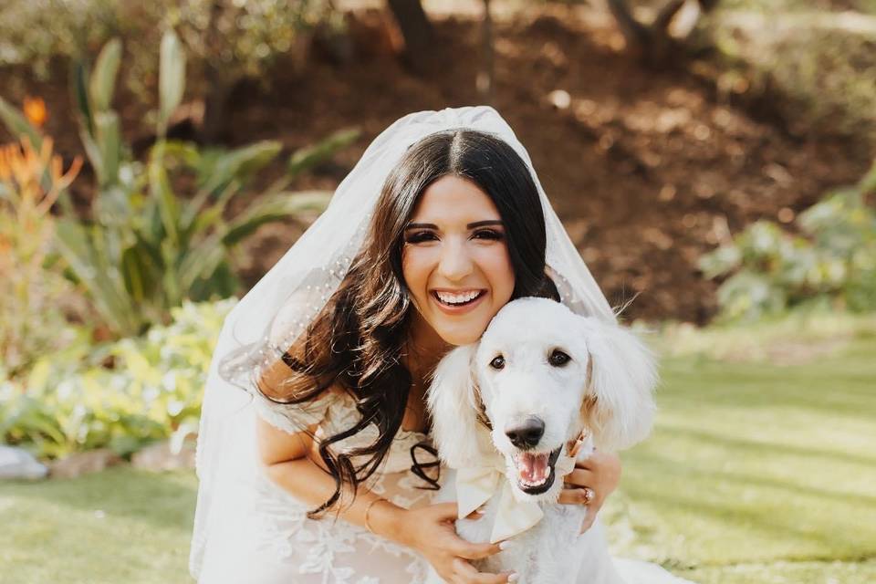 Bride and her pup