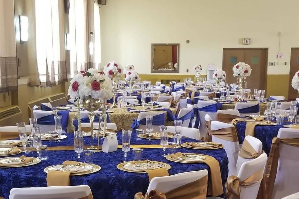 Blue and gold decor