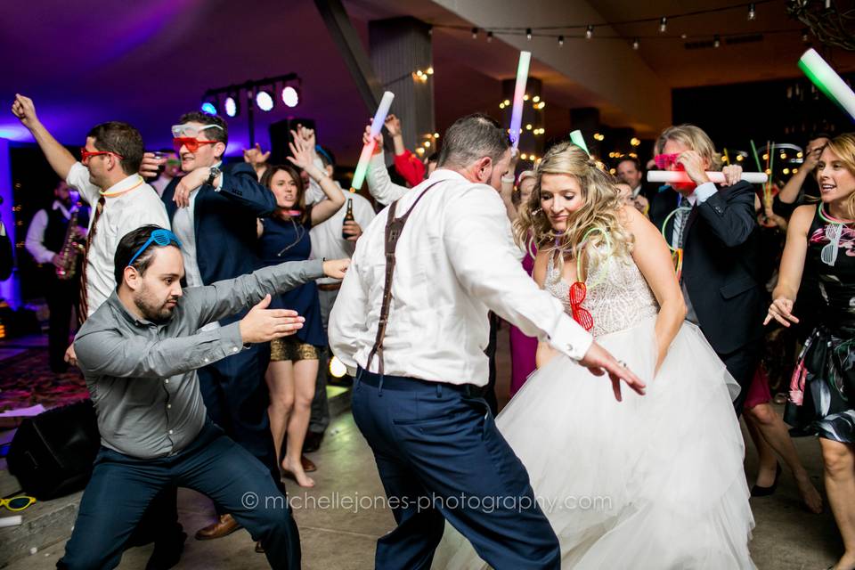 Partying newlyweds