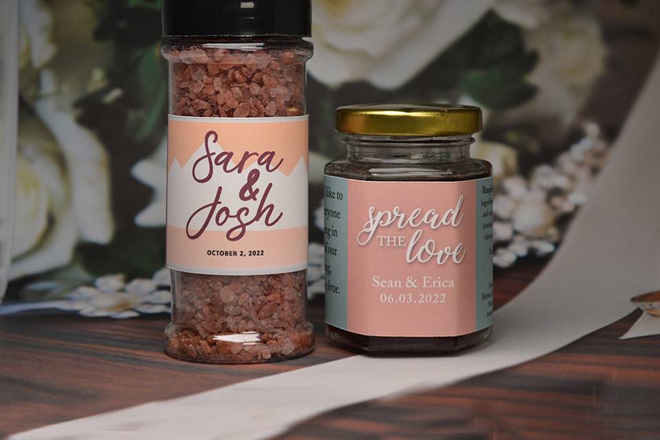 Infused Salts and jelly labels