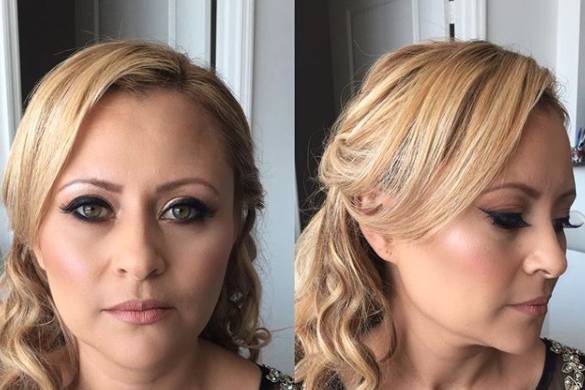 Bridal hairdo and makeup