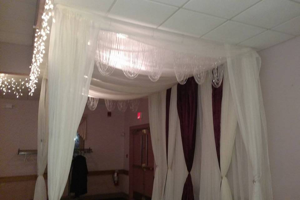 Indoors wedding arch