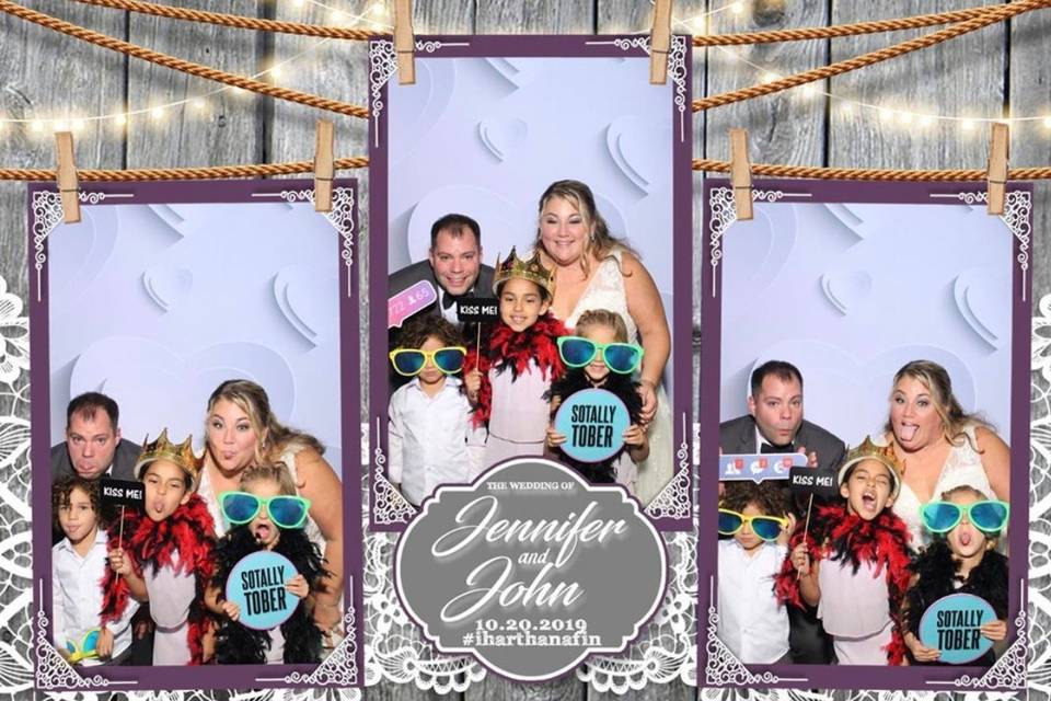 Family in photo booth