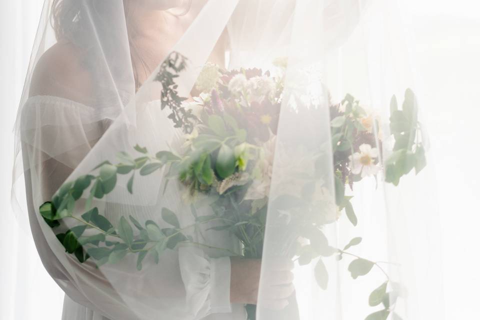 Veil covered bride