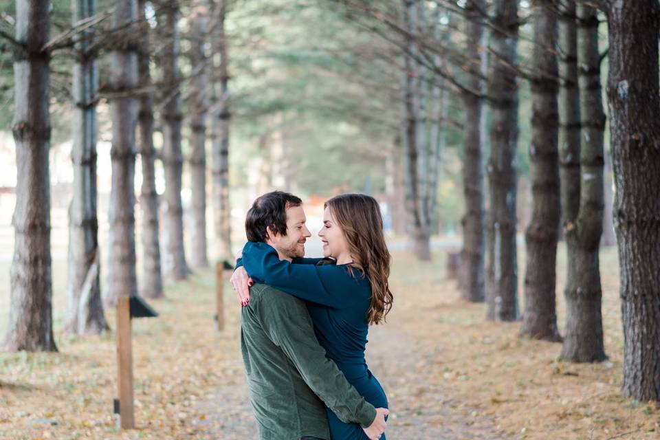 Woodsy engagement session
