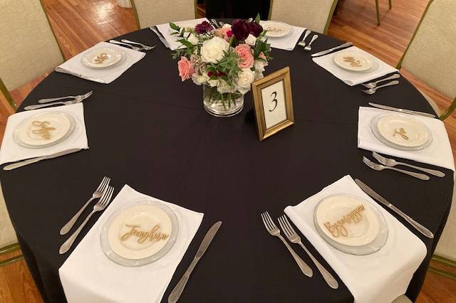 Plum & Pale Pink Centerpiece