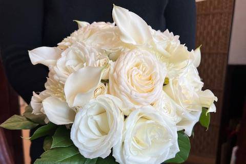 All White Round Bouquet