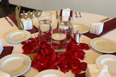 Rose Petal Centerpieces